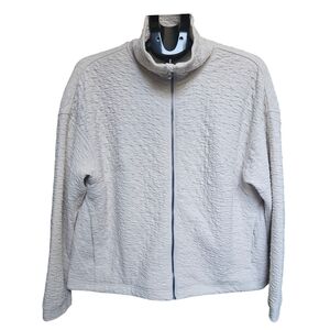 Lululemon White Opal Rippled Full Zip Jacket Size 8